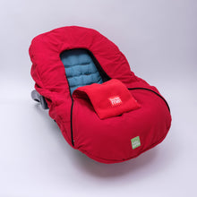 baby parka red car seat cover on car seat