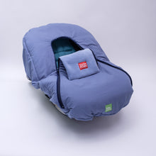 baby parka car seat cover blue front view