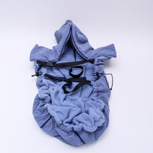 baby parka blue carrier coat back view as seen on dragons den