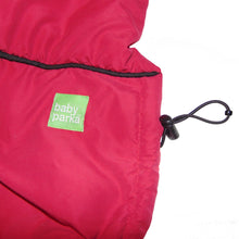 baby parka red carrier coat close up of bungee cord and cord stopper